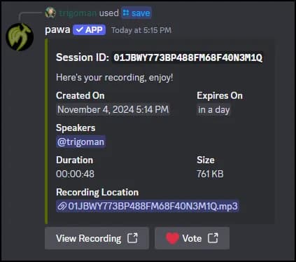 Recording Embed with Local Times